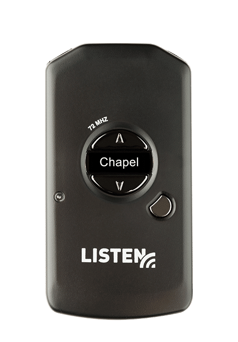Black LR5200 intelligent digital signal processing 72 MHz radio frequency receiver with the word chapel showing as the name of the channel.