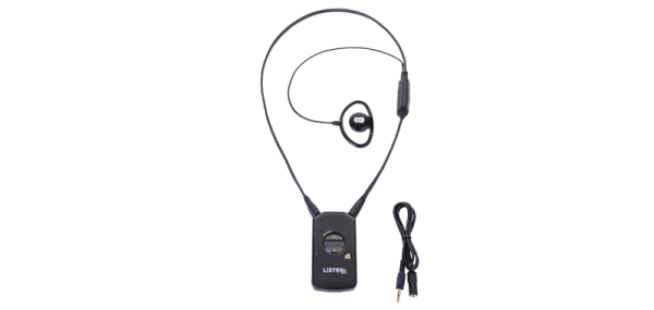 Infrared receiver w/neck loop lanyard & ear speaker
